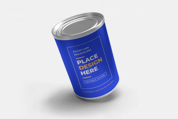 Food Can Packaging - Free Mockup Template