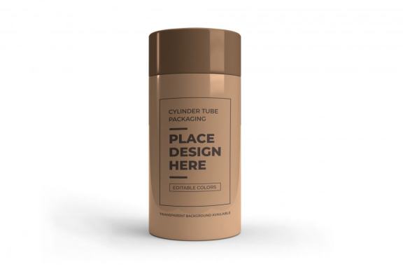 Cylinder Tube Packaging - Free Mockup Template