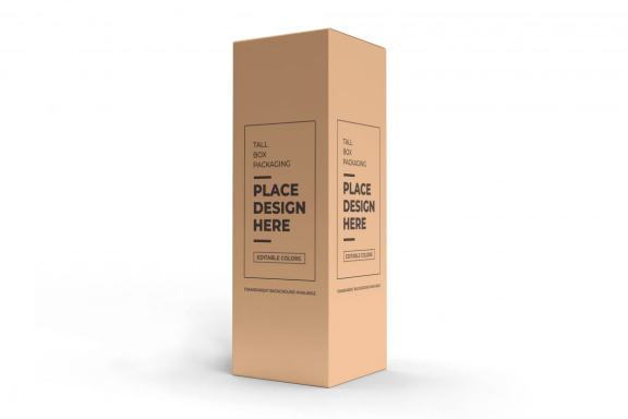 Tall Box Packaging - Free Mockup Template