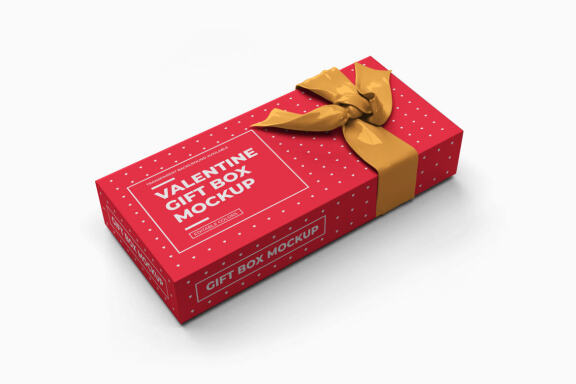 Valentine Gift Box - Free Mockup Template