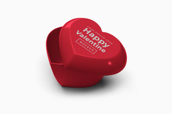 Valentine Love Heart Container - Free Mockup Template