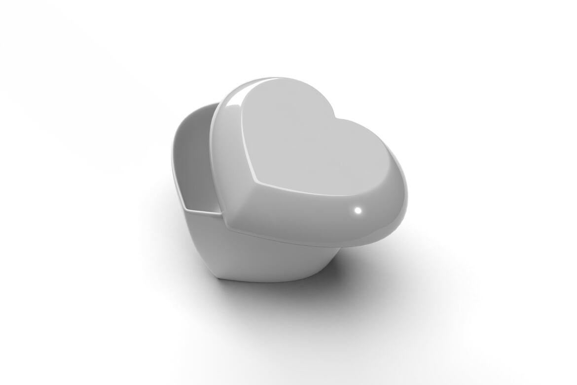 Valentine Love Heart Container - Free Mockup Template alternate