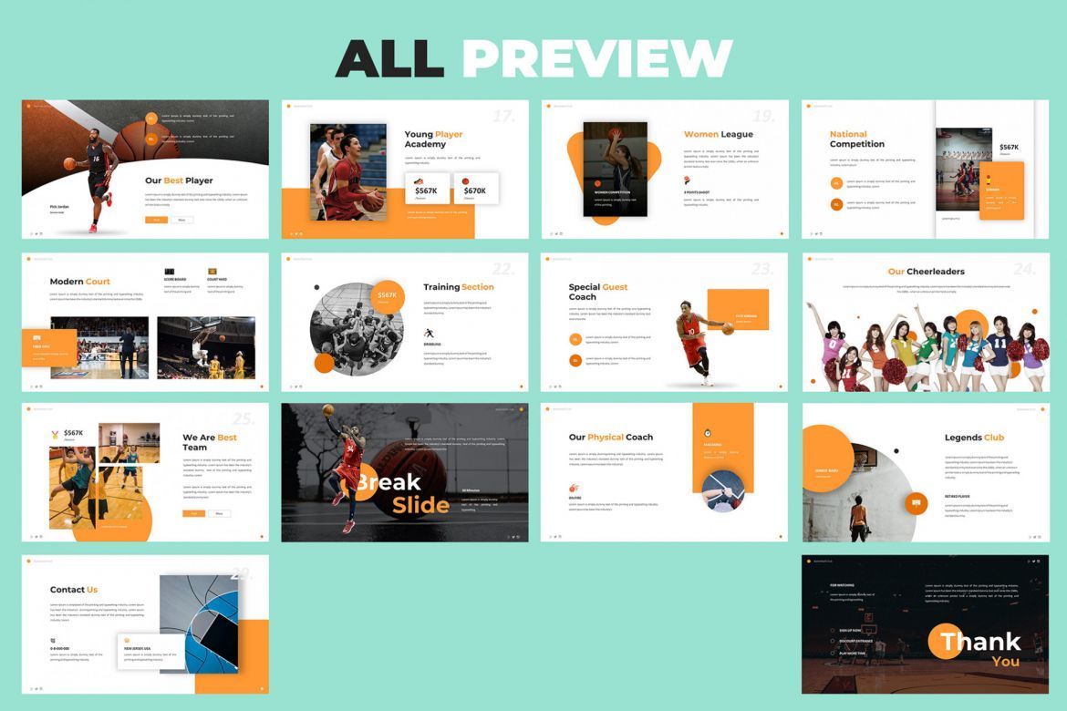 Basketball Club Powerpoint Template - view 4