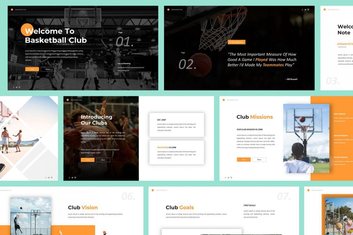 Basketball Club Keynote Template - view 5