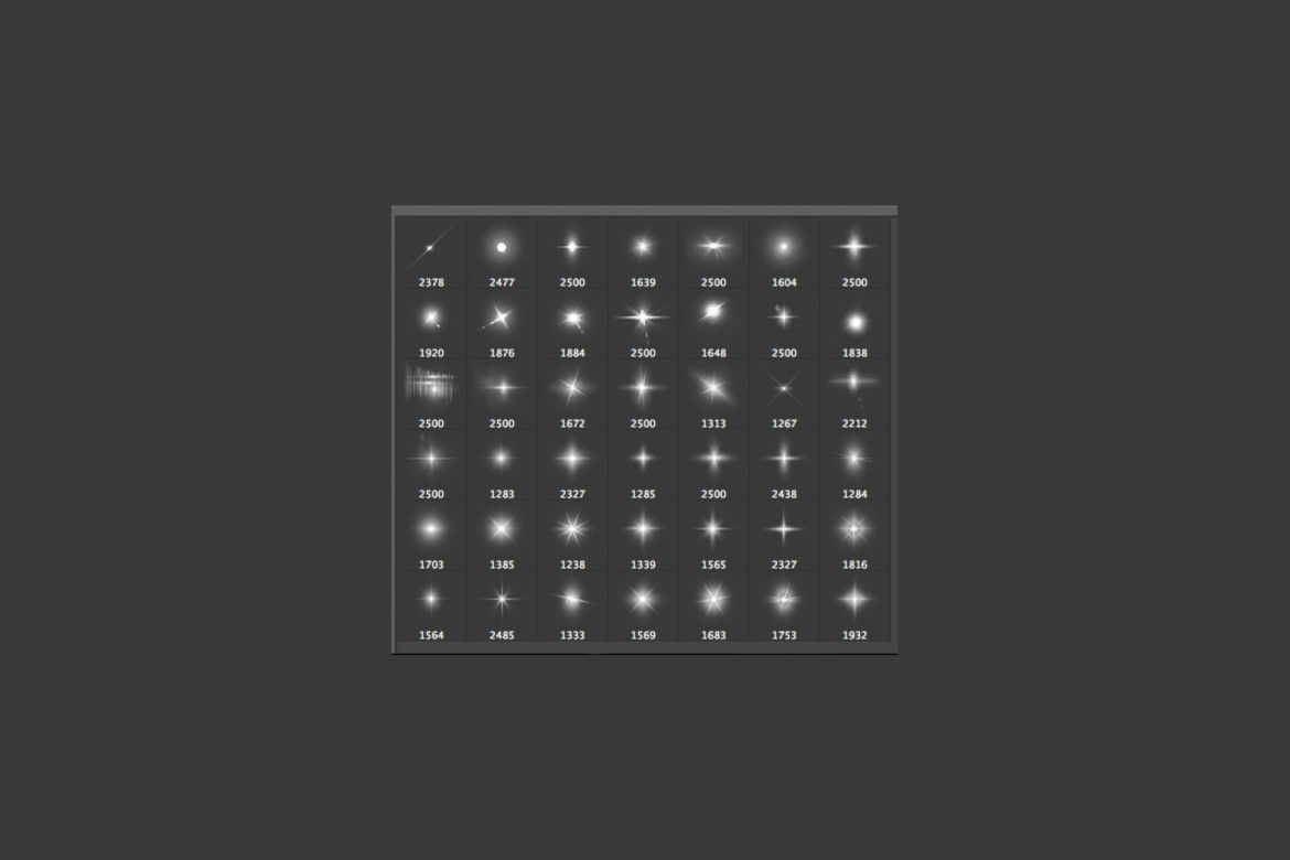 42 Lens Flare & Stars Photoshop Brushes - view 3