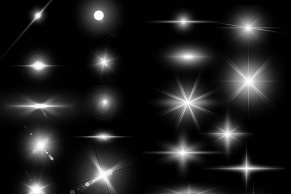42 Lens Flare & Stars Photoshop Brushes - view 4