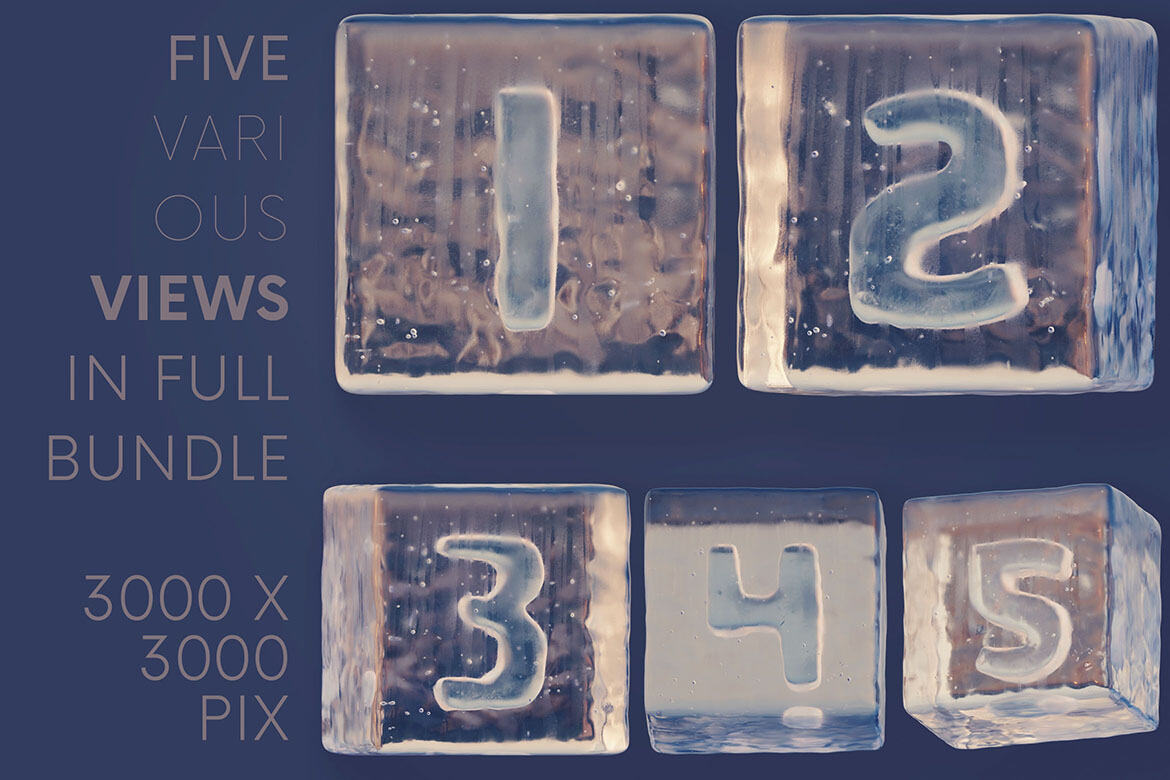 Ice Cubes - Free 3D Lettering - view 3