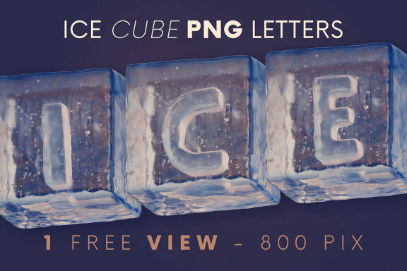 Ice Cubes - Free 3D Lettering