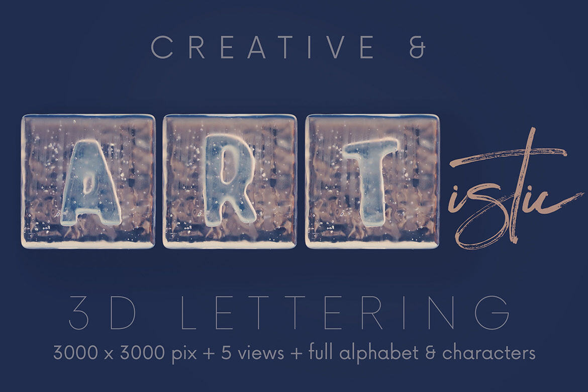 Ice Cubes - Free 3D Lettering - view 4