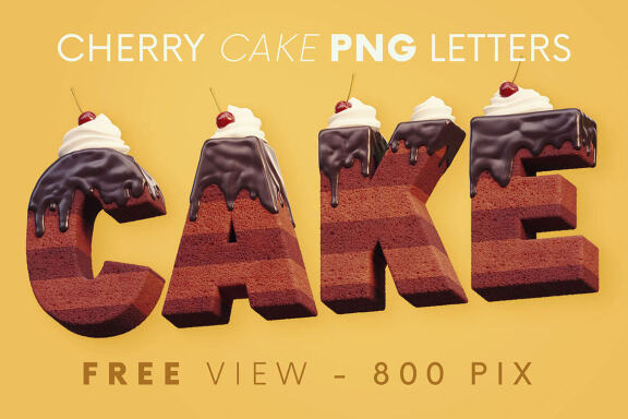 Cherry Cake - Free 3D Lettering