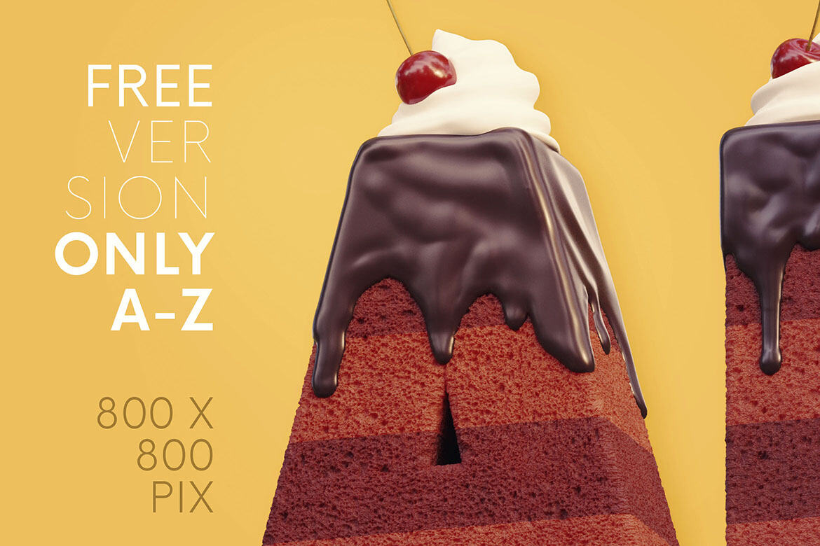 Cherry Cake - Free 3D Lettering alternate