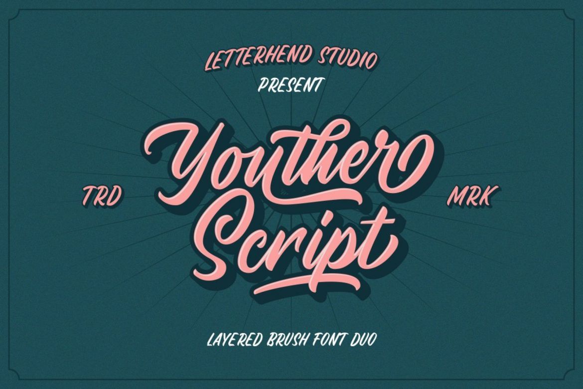 Youther Brush - Layered Font Duo alternate