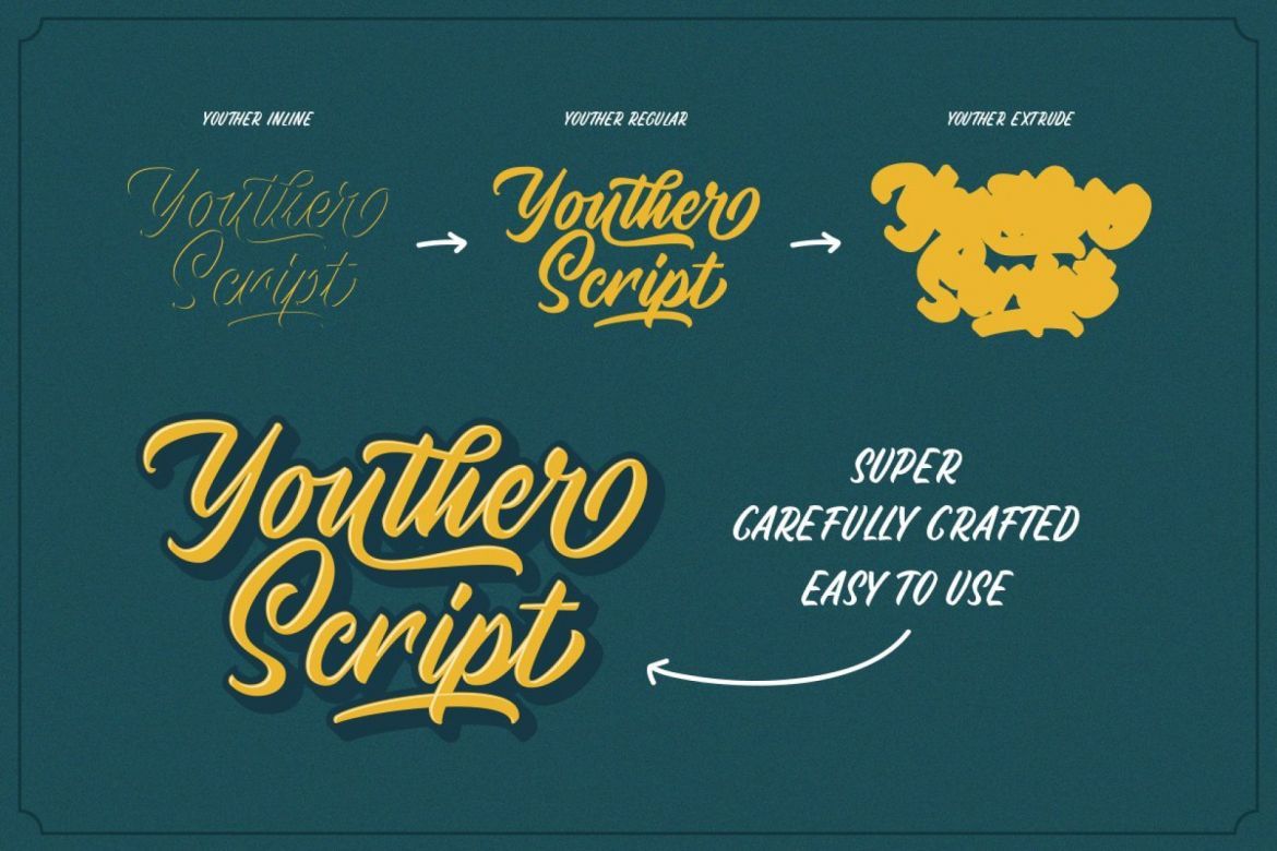 Youther Brush - Layered Font Duo - view 4