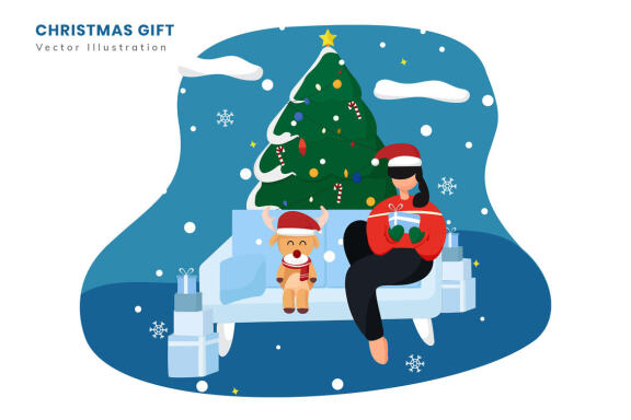 Multipurpose Modern Christmas Gift Flat Vector Illustration