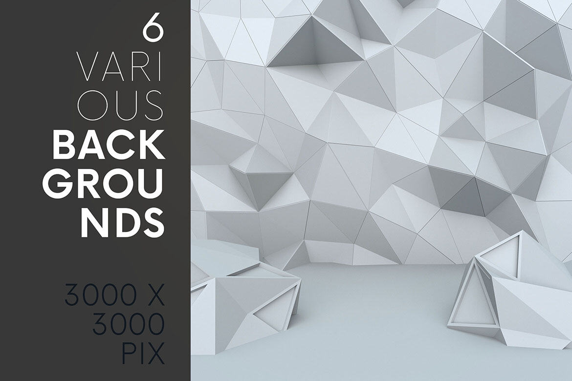 6 Futuristic 3D Room Backgrounds 2 alternate