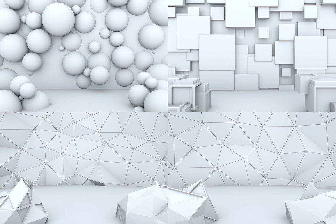 6 Futuristic 3D Room Backgrounds 2 - view 4