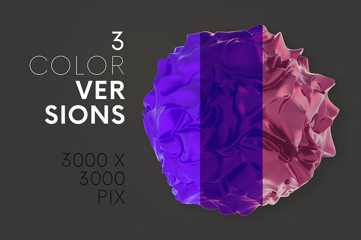 6 Free Abstract 3D Sphere Shapes - view 3