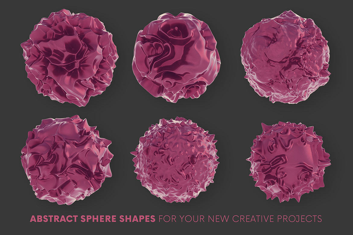 6 Free Abstract 3D Sphere Shapes - view 4
