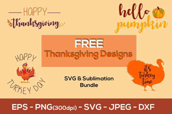 Free Thanksgiving Sublimation and SVG designs
