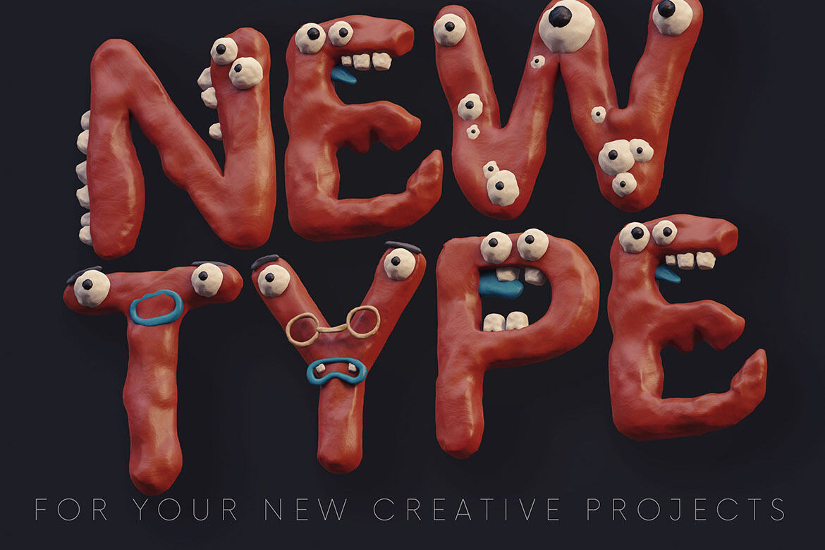 Plasticine Monsters - Free 3D Lettering - view 4