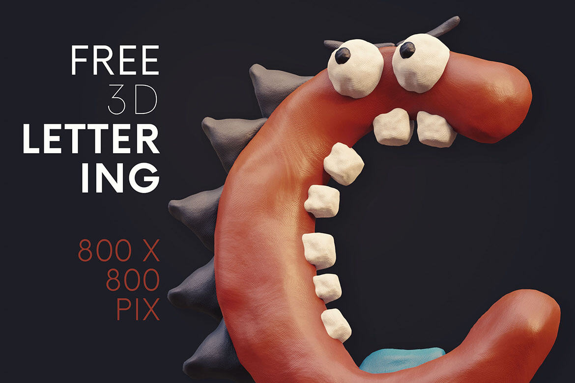 Plasticine Monsters - Free 3D Lettering alternate