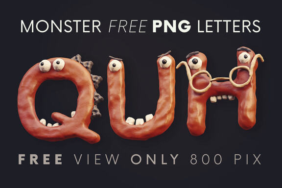 Plasticine Monsters - Free 3D Lettering