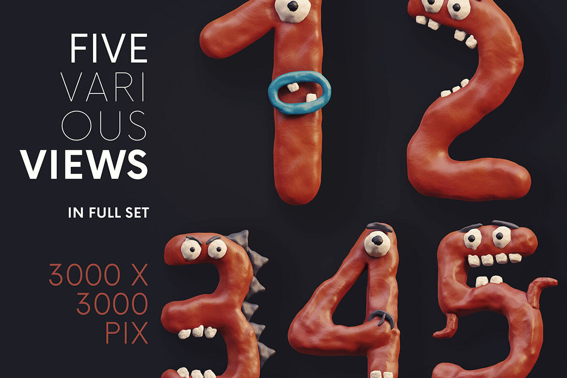 Plasticine Monsters - Free 3D Lettering - view 3