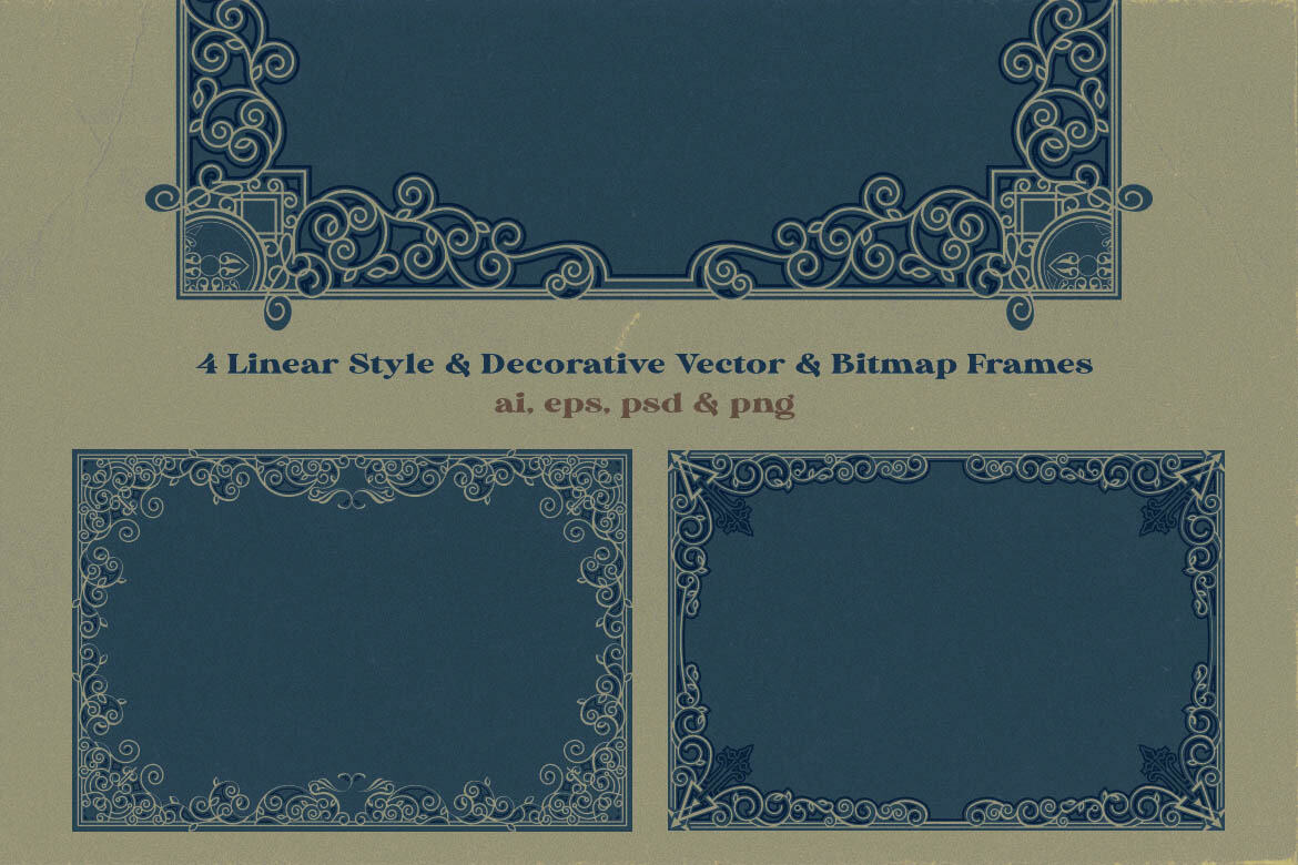 4 Linear Decorative - Free Frames - view 6