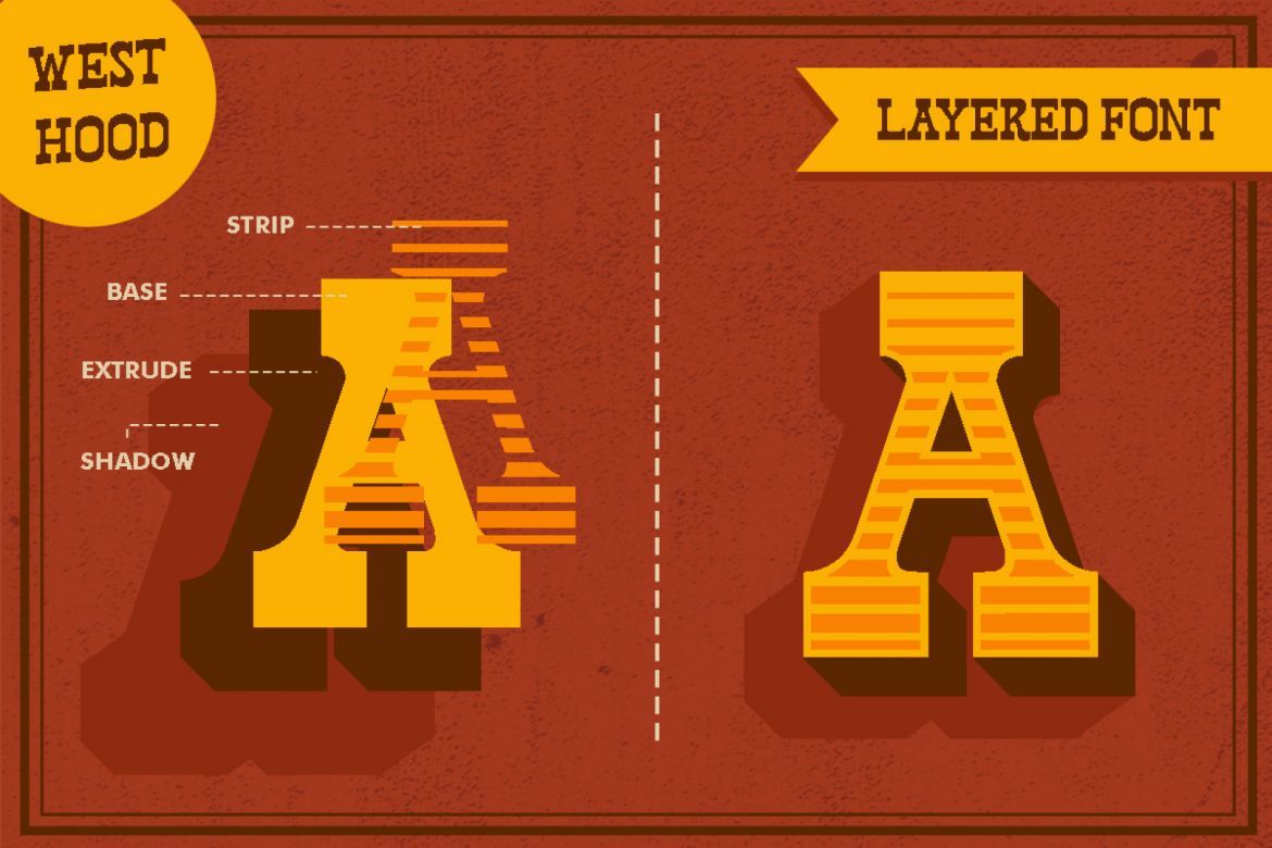 West Hood Layered Font alternate