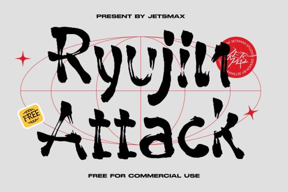 Ryujin Attack - Free Display Font