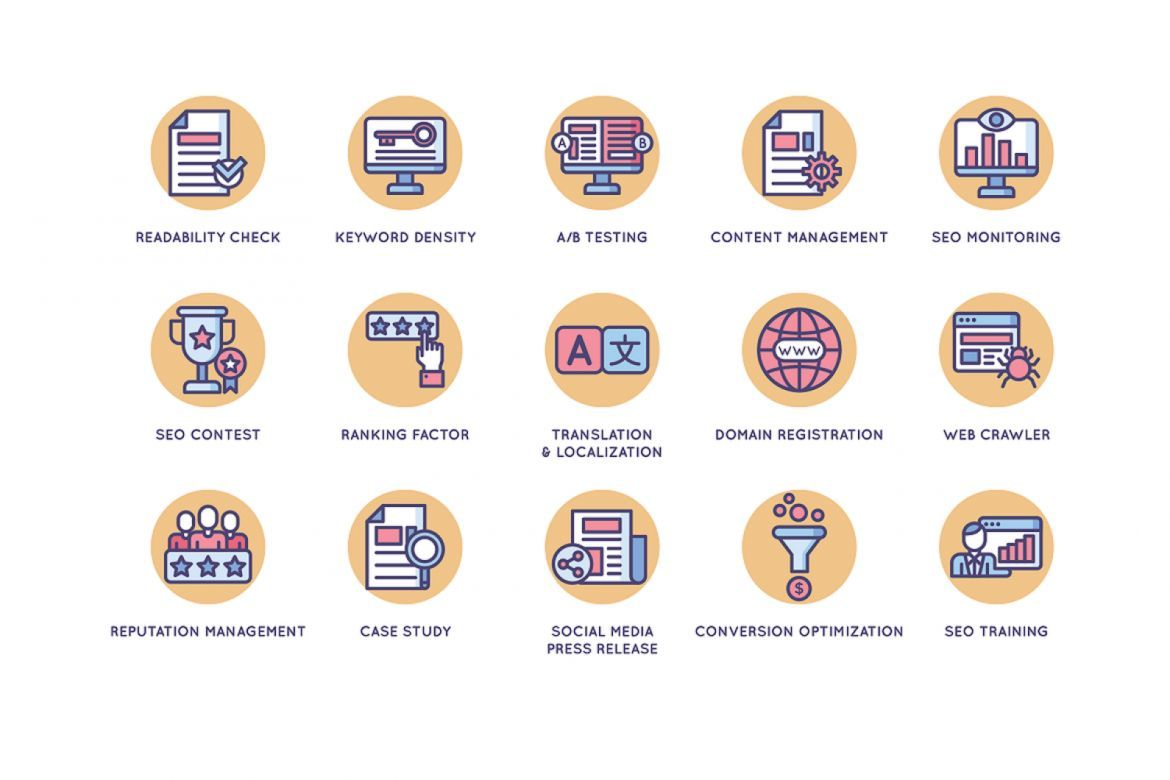 108 Online Marketing Icons | Butterscotch - view 6