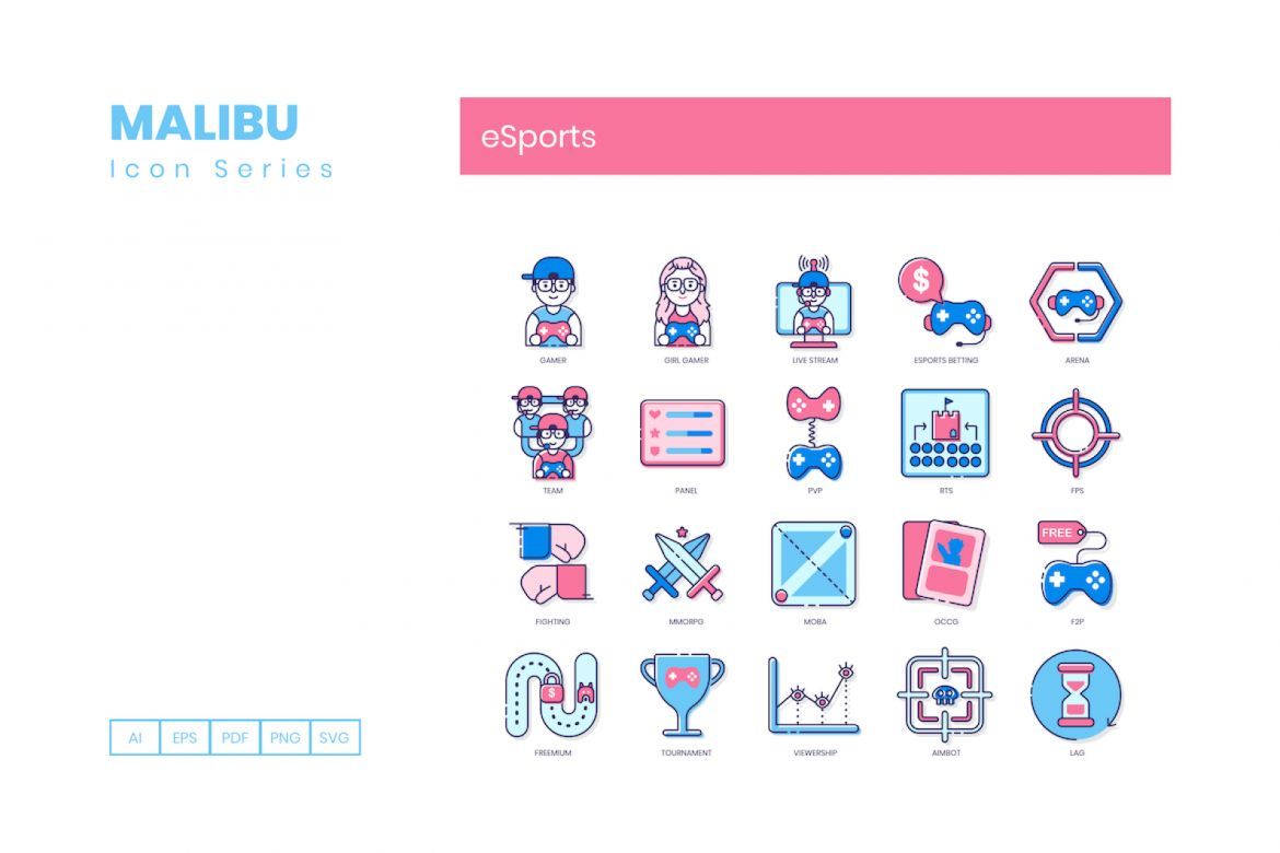 55 Gaming & eSports Icons | Malibu alternate