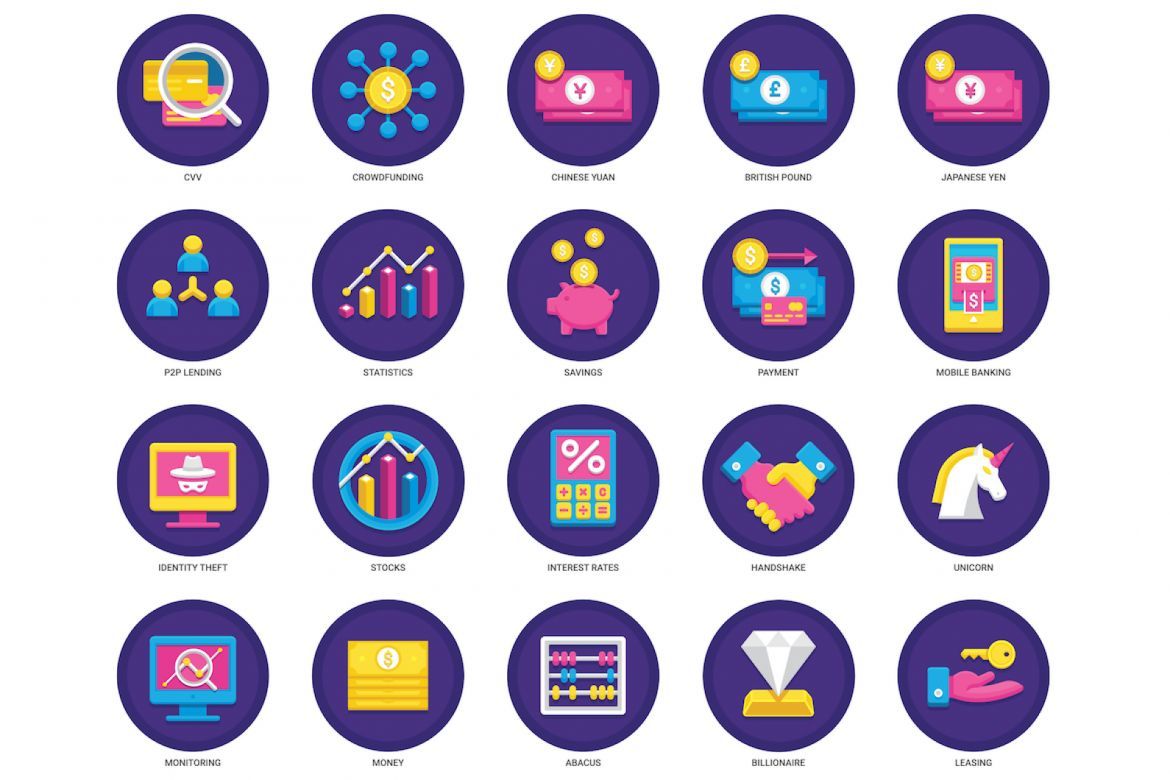 91 Fintech Icons | Orchid - view 3