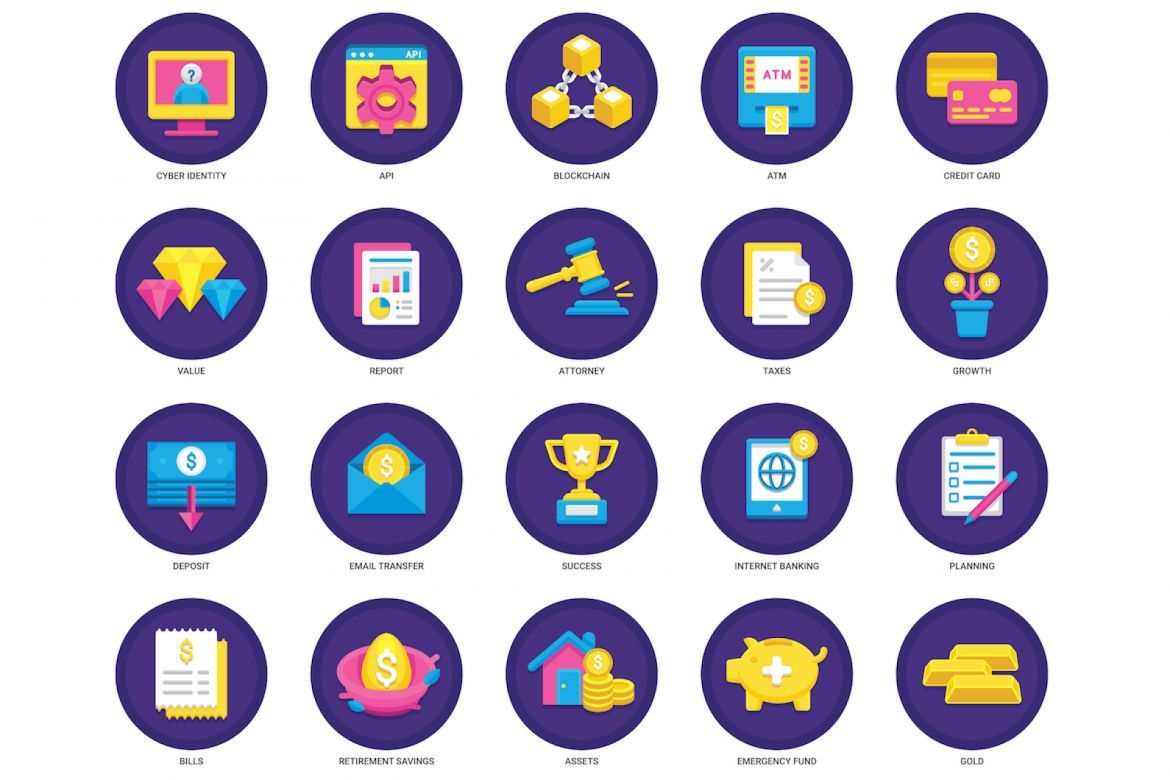 91 Fintech Icons | Orchid - view 4