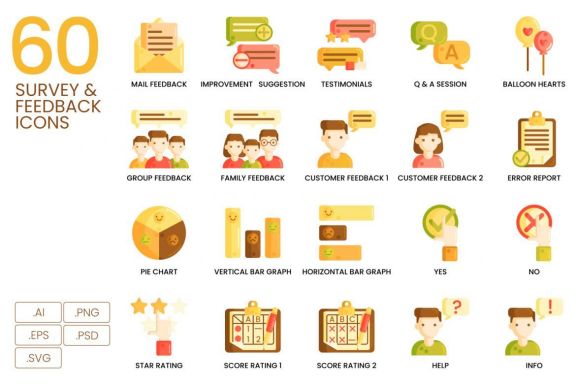 60 Survey & Feedback Icons | Caramel