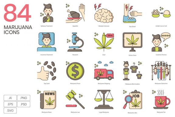 84 Marijuana & Weed Icons | Hazel