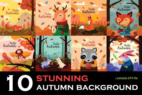 10 Autumn & Animals Backgrounds