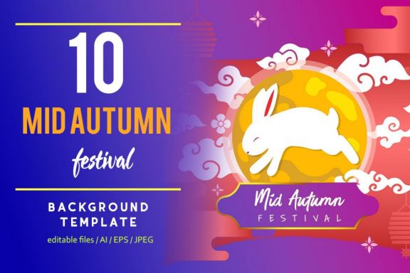 10 Rabbit & Mid Autumn Backgrounds
