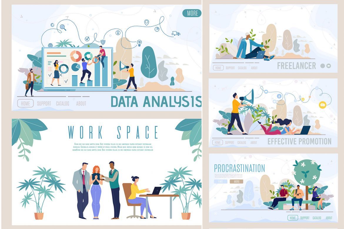 Business Meeting Vector Scenes alternate