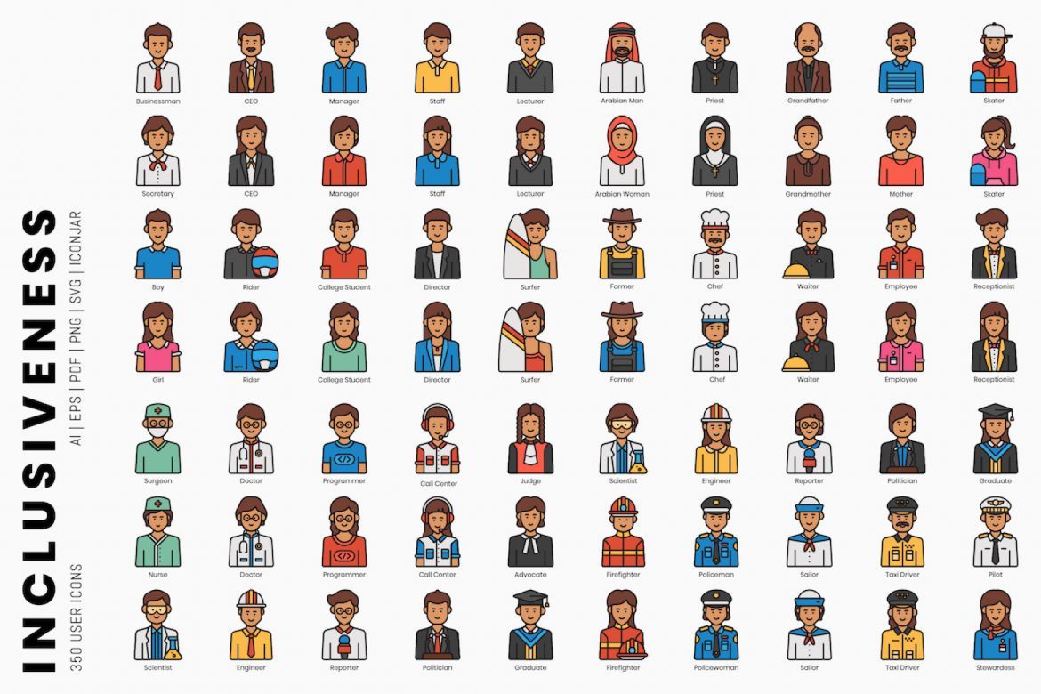 Inclusiveness - 350 User Icons - view 4