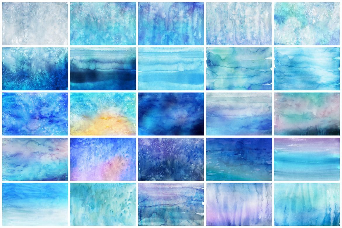 Winter Watercolor Backgrounds - view 3