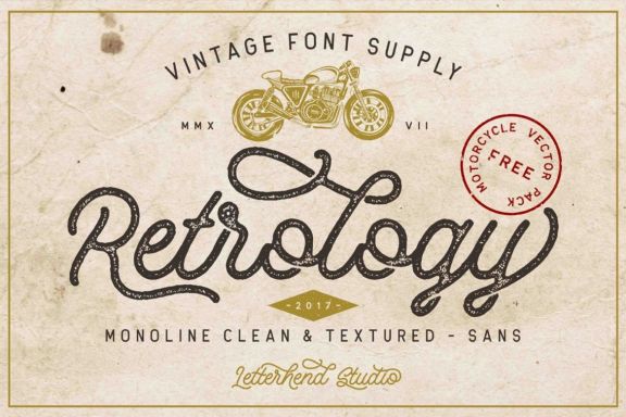 Retrology - a retro monoline script