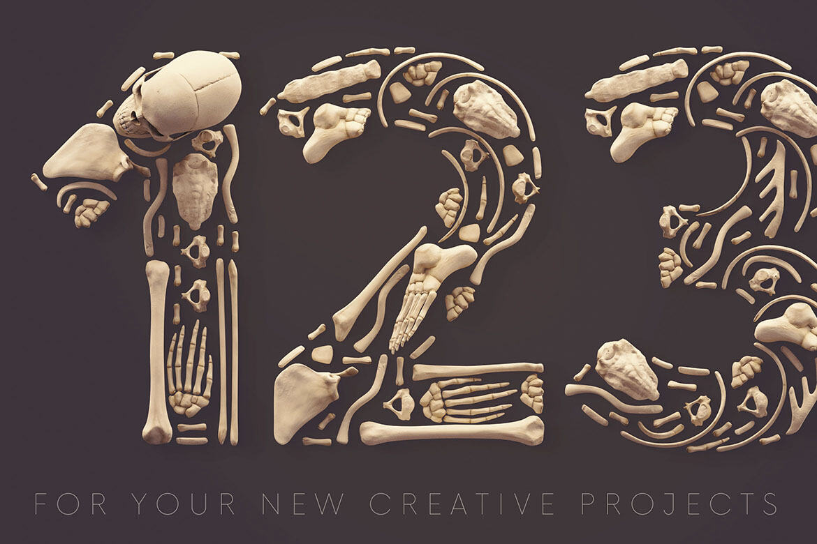 Skull Numbers - Free 3D Lettering - view 4