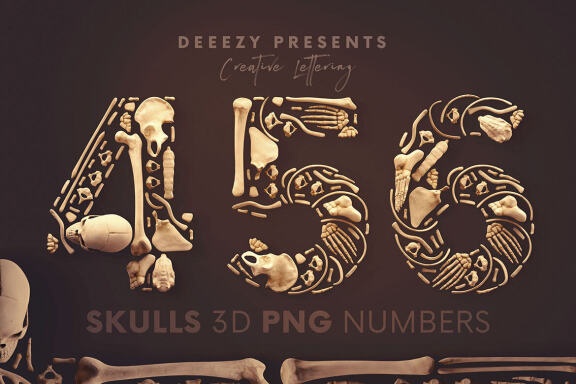 Skull Numbers - Free 3D Lettering