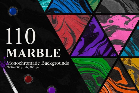 Marble Ink Monochromatic Backgrounds
