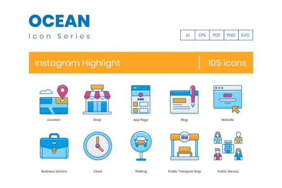 105 Instagram Highlights Icons | Ocean