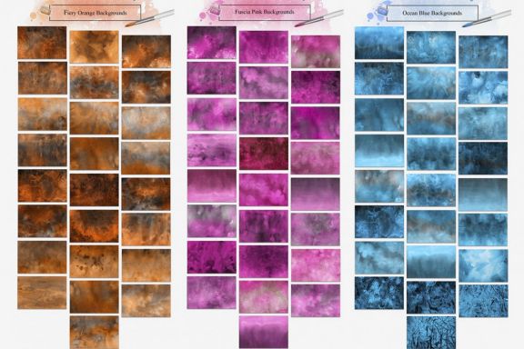 Monochromatic Watercolor Backgrounds