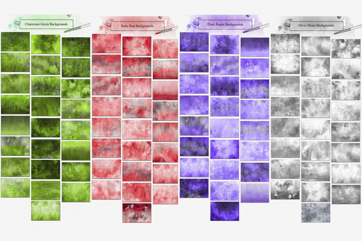 Monochromatic Watercolor Backgrounds - view 3