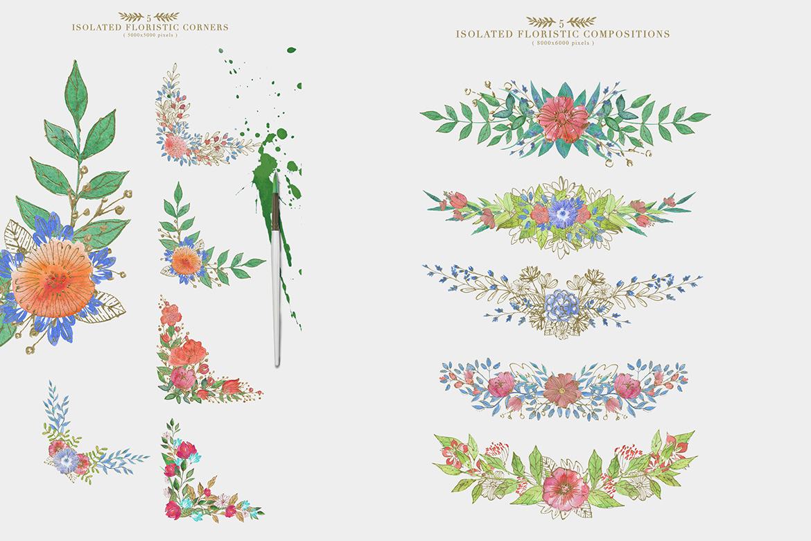 Collection of Floristic Cliparts alternate