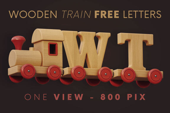 Wooden Train - Free 3D Lettering